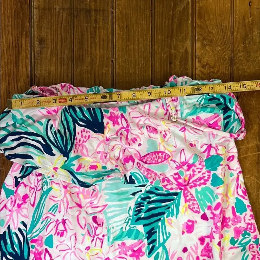 Lilly Pulitzer Floral Dress swim cover with Ruffle Detail beach new NWOT size sm